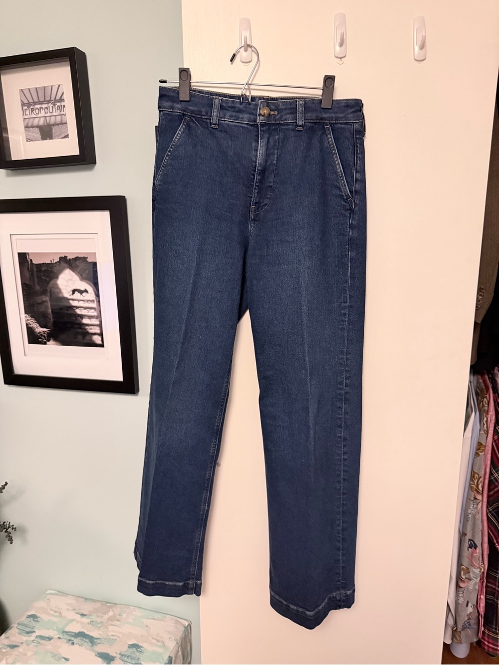 J. Crew Women’s  Wide-Leg  Trouser Jeans in Dark Blue